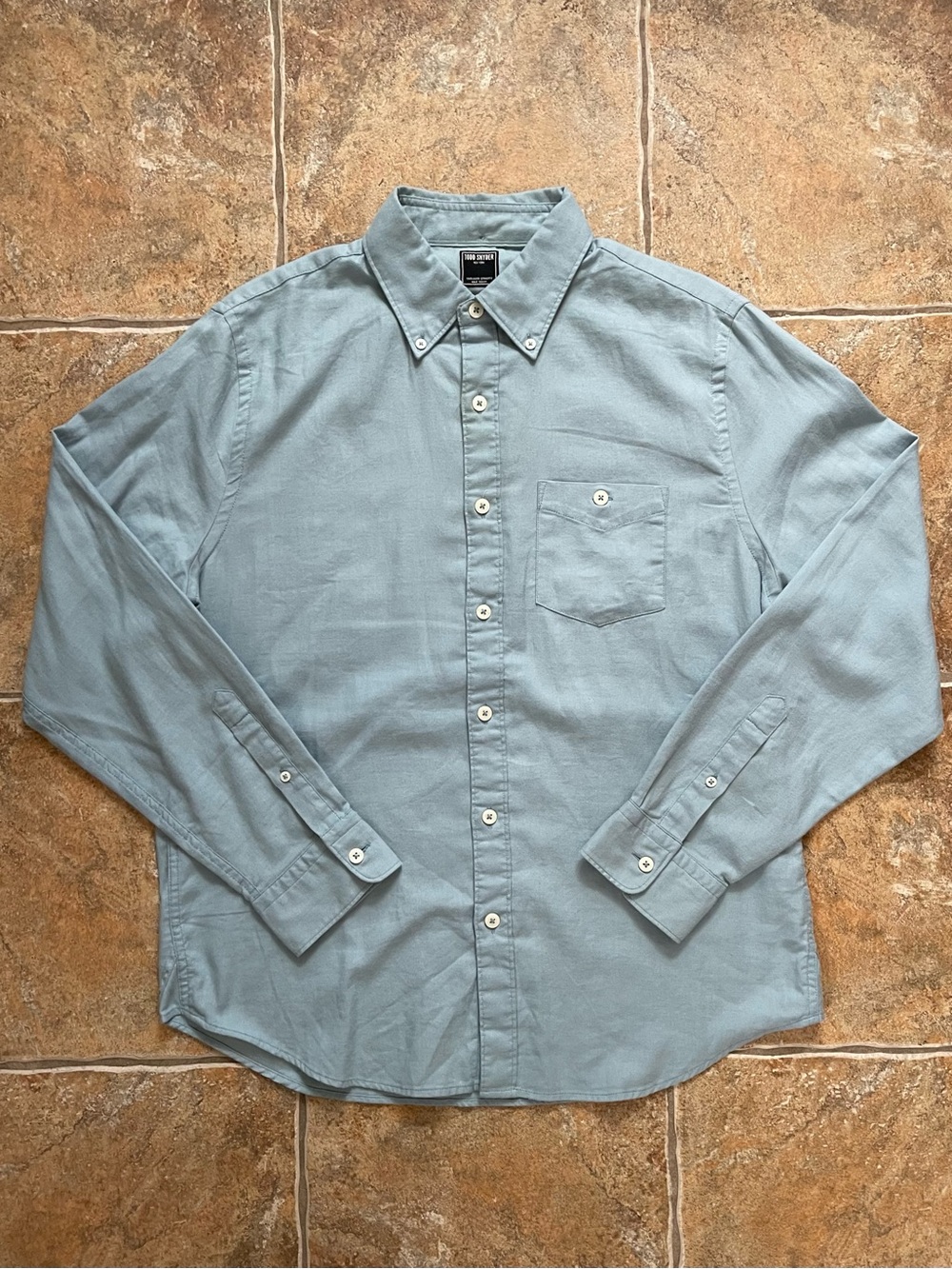 Todd Snyder Italian Brushed Flannel Button Down Robins Egg Blue